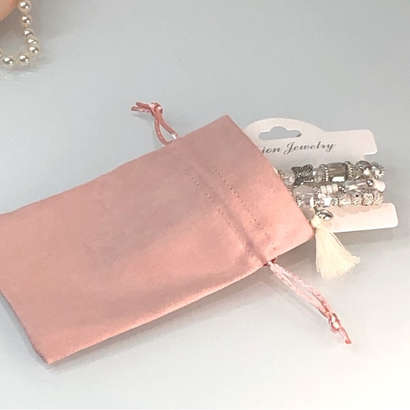 White Bohemian Butterfly Multi Layer Bracelets with Jewelry Pouch Gift Bag - Picture 5 of 8